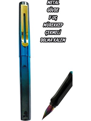 Seyfi Kırtasiye 0,36 mm Ef Uç Dolma Kalem Mürekkep Çekmeli Metal Gövde