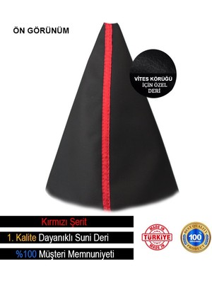 Allivo Volkswagen Polo Siyah Deri Özel Yeni Tasarım Kırmızı Şerit Vites Körüğü