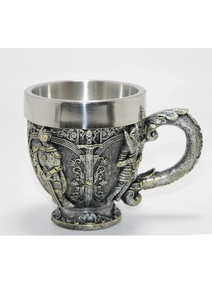 Epilons Şövalye Kabartmalı 3D Paslanmaz Çelik Kupa Bardak ALK4477