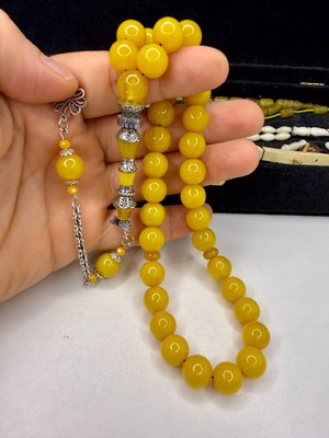 İskenderun Tesbih Nakkaş Imame Küre Kesim Çubuk Sıkma Kehribar Tesbih