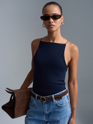 Dilvin 21020 Halter Yaka Top-K.lacivert