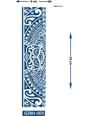 1 Ay Kalıcı 24 Saat Sonra Kararan Band Maori Baykuş Şerit Geçici Dövme Tattoo