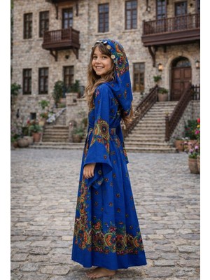 Yöresel Hamavi Çocuk Elbise (Şal ve Kuşak Birlikte) Mezuniyet 23 Nisan Çocuk Kaftan Çoçuk Abiye