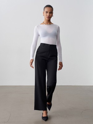 Dilvin 72647 Kapaklı Cep Detaylı Pantolon-Siyah