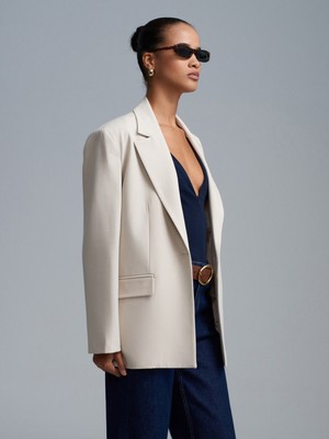 Dilvin 60790 Blazer Ceket-Taş