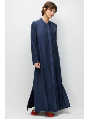 Micca %80 Doğal LyoCELL Dökümlü Soft Hissiyatlı Desen Pat ve Beden Garni Detaylı Kap Ferace-Laci