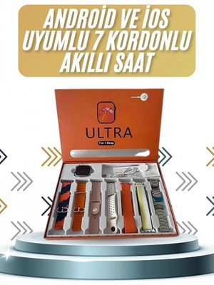 MiraLive 7 Kordonlu Akıllı Saat Plastik Kordon Hasır Kordon Çelik Kordon