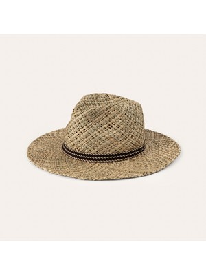 MUDO Örgü Şeritli Hasır Şapka