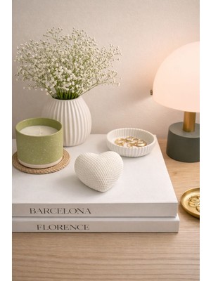 Mandalin Art Studio Kalp Şeklinde Kokulu Dekoratif Taş Obje