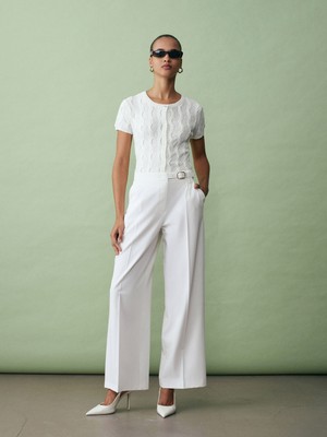 Dilvin 72662 Orta Bel Kemerli Pantolon-Açık Taş