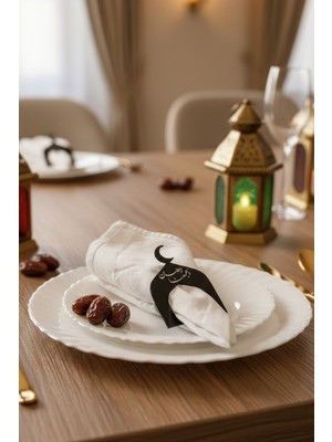 Grandmix 4'lü Dekoratif Metal Peçete Halkası Sofra Sunum Aksesuarı