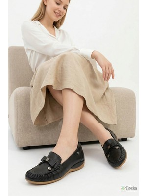 Mammamia Kadın Hakiki Deri Bağcıksız Ortopedik Yazlık Ayakkabı M27YA/3830