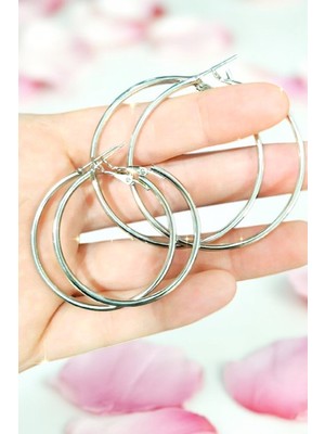 Katilus 2'li Bijuteri Küçük ve Büyük Boy Halka Küpe Seti