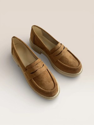 Noliva Kadın Siyah Süet Loafer Günlük Düz Taban Maskülen Ayakkabı