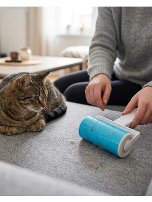 Verto Yıkanabilir Pet Tüy Toplama Aparatı Kıyafet Koltuk Araba Içi Temizlik Rulosu