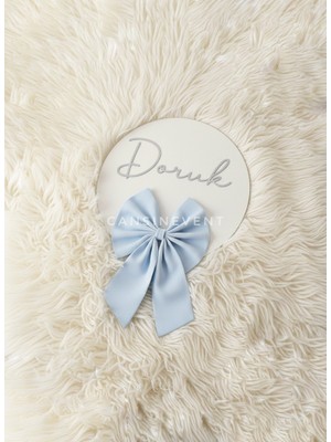 Bebek Kapı Süsü | Doğum Odası / Hastane Odası Kapı Süsleme Fiyonk Detaylı 30CM Mavi