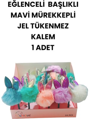 Seyfi Kırtasiye Eğlenceli Başlıklı Ince Uçlu Jel Tükenmez Kalem Mavi Mürekkep