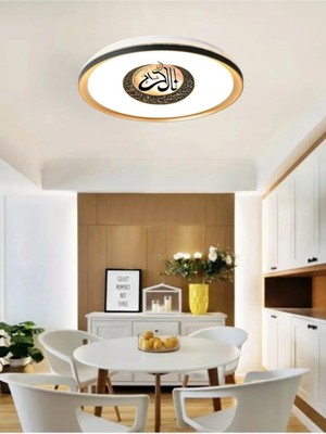 Gökyüzü Panel Yapay Zeka Tasarımlı, 3D Baskılı Gold Ledli Tavan Armatür 45W – Beyaz Işık – 7000K - 50CM Yuvarlak,