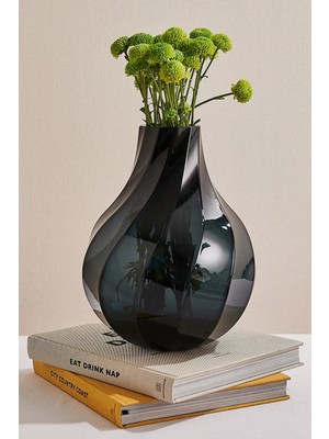 Paşabahçe Burgulu Vazo 30 cm Lacivert El Yapımı