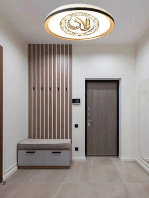 Gökyüzü Panel Yapay Zeka Tasarımlı , 3D Baskılı Gold Ledli Tavan Armatür 45W – Beyaz Işık – 7000K - 50CM Yuvarlak,