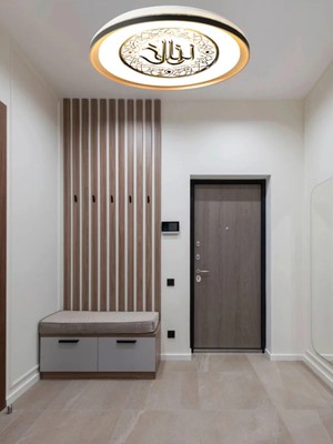 Gökyüzü Panel Yapay Zeka Tasarımlı, 3D Baskılı Gold Ledli Tavan Armatür 45W – Beyaz Işık – 7000K - 50CM Yuvarlak,