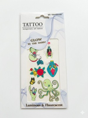 İğne İzi Fosforlu Karanlıkta Parlayan  Yapıştırma Geçici Dövme