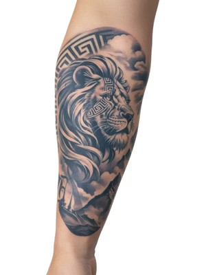 1 Ay Kalıcı 24 Saat Sonra Kararan Aslan Model Geçici Dövme Tattoo