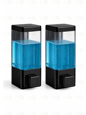 MAİN SHOP 2 Adet Yapışkan Veya Vidalı Seçenekli Doldurulabilir 350 ml Duvara Monte Manuel Sıvı Sabunluk M-53