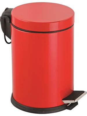 Aesco Onno Kırmızı Pedallı Çöp Kovası 5 Litre