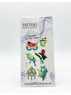 İğne İzi Fosforlu Karanlıkta Parlayan  Yapıştırma Geçici Dövme