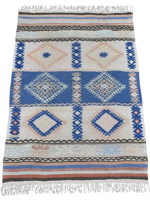 Zehra Abla Halı Vintage El Dokuma Şaheser Pastel Balıkesir Yün Kilim 6951