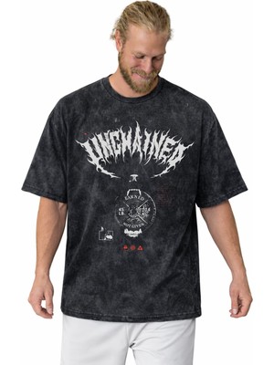 Sevbano Tasarım Fitness Bodybuilding Gym Sporcu Baskılı Unisex Oversize Vintage Yıkamalı Tişört