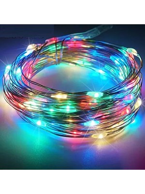 Oktay Sesal 5 Metre Renkli Pilli LED Işık Renkli LED Işık Renkli Yılbaşı Ağacı Işığı Rgb Parlak Peri LED Işık