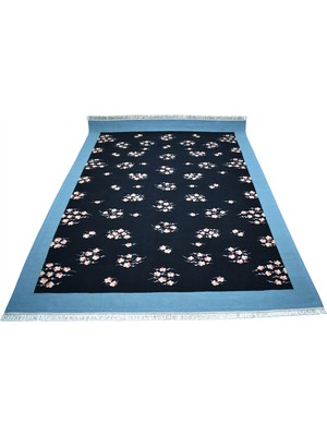 Zehra Abla Halı Yeni El Dokuma 10M2 Çiçekli Karabağ Yün Salon Kilimi 7015