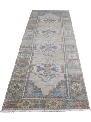 Zehra Abla Halı Vintage El Dokuma Şaheser Pastel Göbekli Cappadocia Yolluk Yün Halı  7000