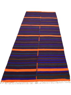 Zehra Abla Halı Yeni El Dokuma Benzersiz Otantik Çizgili Sivas Yün Salon Kilimi 7021