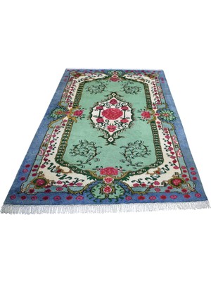 Zehra Abla Halı El Dokuma Otantik Güllü Çiçekli Kütahya Yün Halı 6990