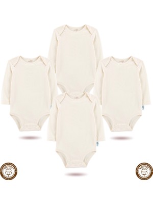 Mahfel 4'lü Uzun Kollu %100 Pamuk Premium Seri Çıtçıtlı Bebek Body Zıbın 01