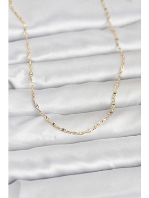 MiraLive cm 14K Gold Renk Gemici Zincir Model 60 cm Kadın Kolye - TJ-BKO10947