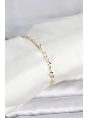 MiraLive cm 14K Gold Renk Kalpli Zincir Model Kadın Bileklik - TJ-BB8278