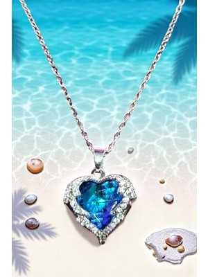 Katilus Okyanus Kalbi Paslanmaz Çelik Kolye Kadın Şık Kolye Romantik Takı