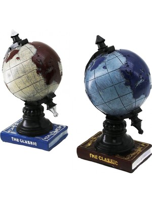 MiraLive Dünya Vintage Dekoratif Biblo - Kumbara Renkli 22CM Reçine (4887)