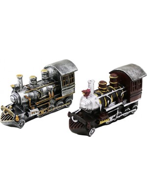 MiraLive Tren Vintage Dekoratif Biblo - Kumbara Renkli 20X12X8CM Reçine (4887)
