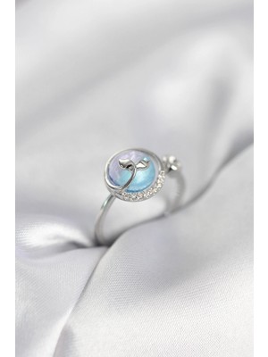 MiraLive Gümüş Renk Balık Kuyruğu Okyanus Model Kadın Yüzük - TJ-BYK4011