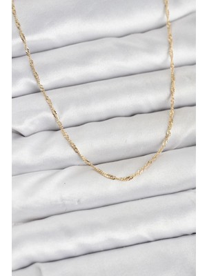 MiraLive cm 14K Gold Renk Pirinç Ezme Burgu Model Kadın Kolye - TJ-BKO10916