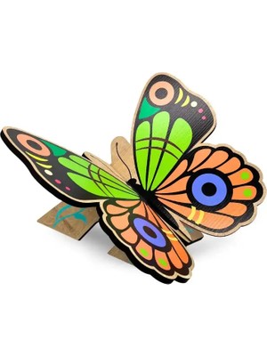 Bemenda Kelebek Motifli Masaüstü Rahle Renkli