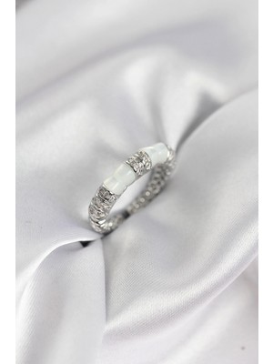 MiraLive Zirkon Taşlı Kemik Model Gümüş Renk Kadın Yüzük - TJ-BYK3931