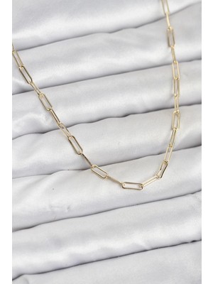 MiraLive cm 14K Gold Renk Pirinç Ataç Zincir Kadın Kolye - TJ-BKO10925