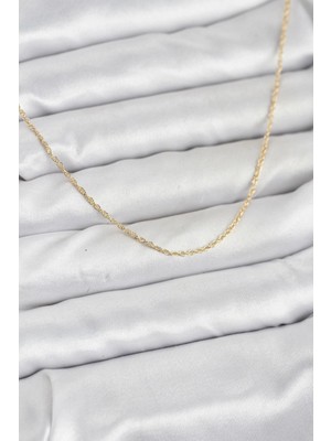 MiraLive cm 14K Gold Renk Burgu Model 60 cm Kadın Kolye - TJ-BKO10932