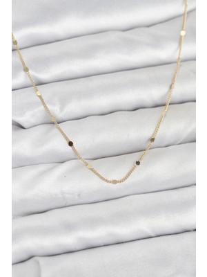 MiraLive cm 14K Gold Renk Ezme Pul Model 60 cm Kadın Kolye - TJ-BKO10935